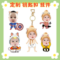 Customized keychain men and women Photo customized couple personality creative cute bag Car pendant diy acrylic