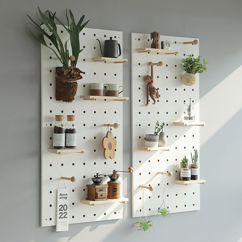 Hole-Hole Board Shelve Custom Solid Wood Accessories Kitchen Woody Show Shelf Collection wall Bookshelf Small wood Liangliang