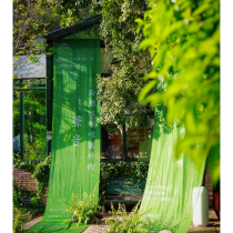 Camping camp yard decoration hanging cloth program wedding decoration translucent atmosphere photo background arrangement gauze curtain