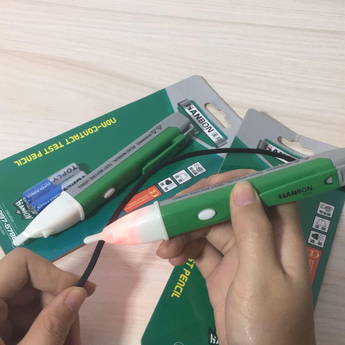 Hanbang Pilot Electric Pen with Lighting Non-contact Electropen Insulation Plastic Electrician Pen with Inductive Intelligent Checking Break Point