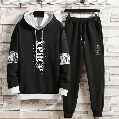 男士秋季连帽外套卫衣长裤休闲装运动两件套