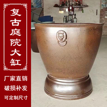 Ceramic cylinder home appetizer carp cylinder composite lion head extra large living room water height cylinder