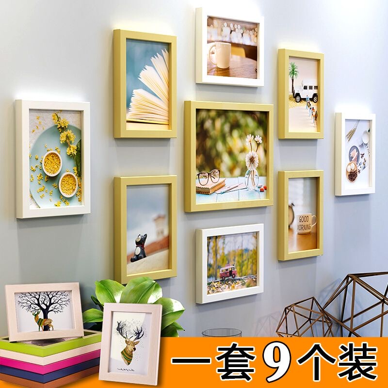 【Set】Creative Photo Frame Combination Photo Wall Living Room Wall Hanging Decoration Room Photo Wall Washable Photos