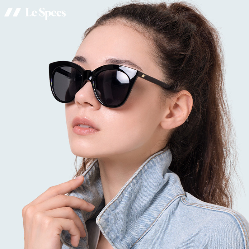 Le Specs Sunglasses Celebrity Black Anti-UV Glasses Sunglasses Female HalfMoon Magic - Taobao