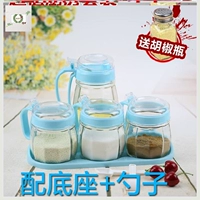 Синий 1 масляный горшок+3 приправа банка+база