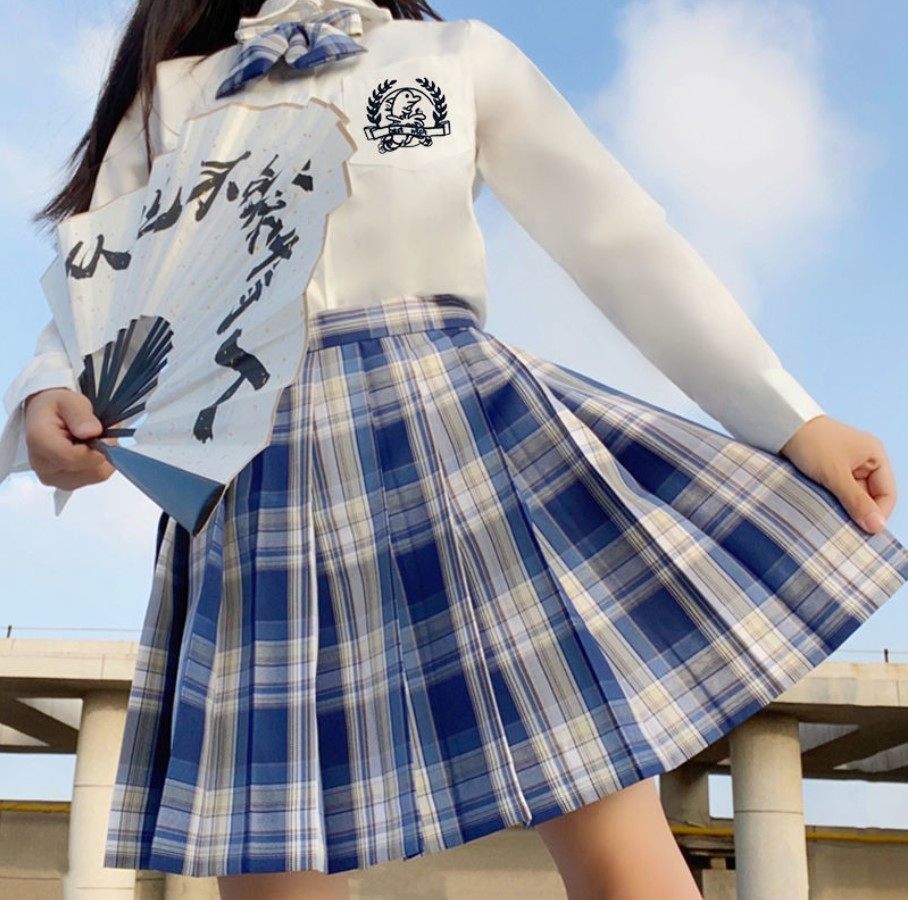 jk uniform women's suit full set of genuine school uniform Summer Academy style short-sleeved shirt Sellinger dress jk skirt set