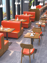 Customized restaurant hot pot shop tables and chairs card seat sofa milk tea shop dessert hamburger shop theme tea restaurant furniture combination