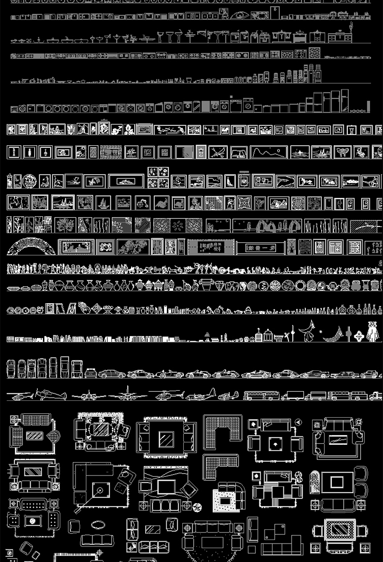 R067-CAD图库室内工装家装家具模型平立面中欧式现代施工图086-9