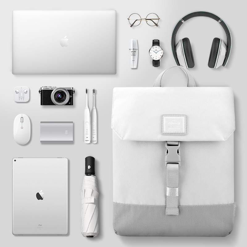 Double-Shoulder Laptop Bag 14inch for Women, Suitable for Apple MacBook Pro 13.3, Air, Lenovo, Surface, Xiaomi, Fresh Style, Large Capacity Canvas ins Student Backpack