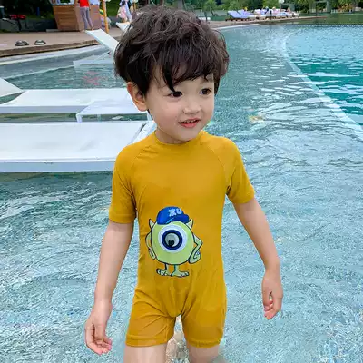 Children's swimsuit boys ins one-piece sunscreen quick-drying swimsuit baby boy seaside beach pants hot spring