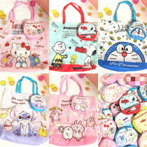 Cute cartoon laurel dog Melody folding environmental protection bag large capacity supermarket convenient shopping bag portable storage bag