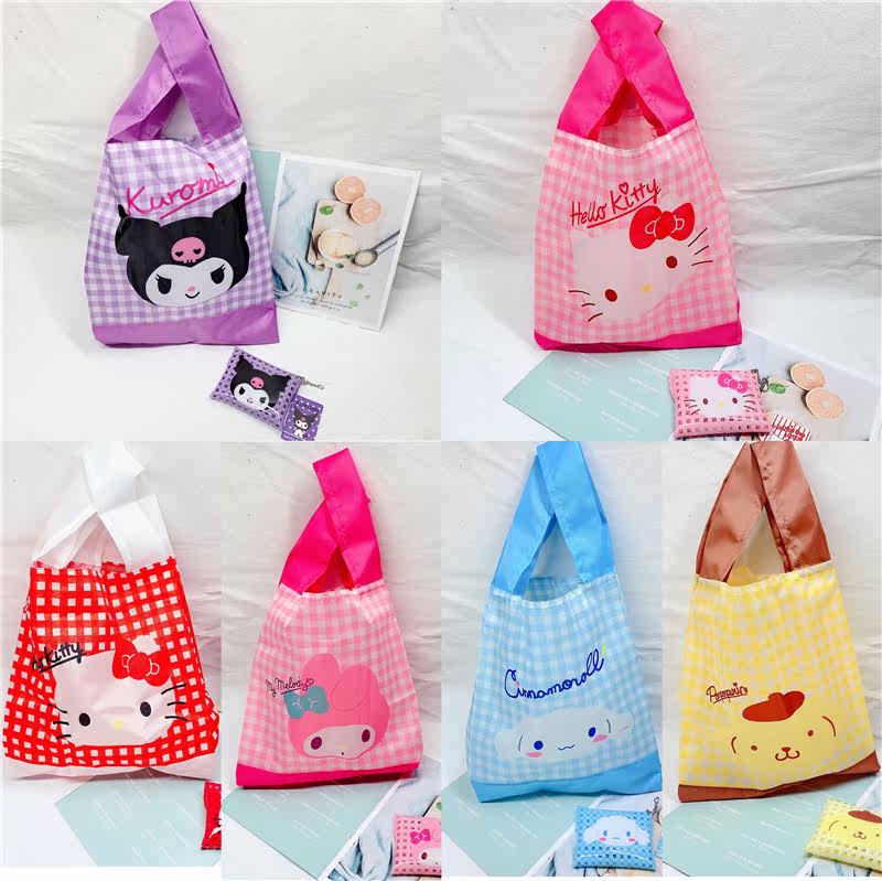 New Japanese style cartoon Folding Eco-friendly Bag Cute Culomi Pudding PVC Zero Wallet Jelly Bag Cute Hanging Accessories