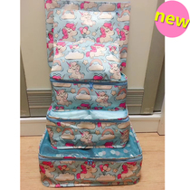 New cute suitcase sorting bag shell duck unicorn 6-piece storage bag Breadman Sesame Street