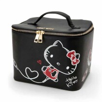 Cosmetic bag large capacity convenient girl heart cosmetics storage box cute portable with mirror cosmetic case