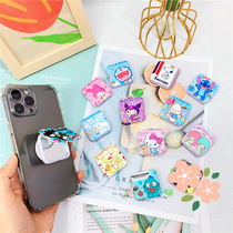 Cartoon Square Mirror Air Bag Holder Coulomites Handy Beauty Makeup Flip Side Mirror Phone Flex Folding Bracket