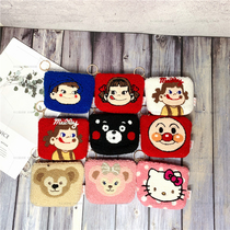 Japan Fujiya ins milk girl plush coin purse Anpanman key bag Cartoon coin bag pendant