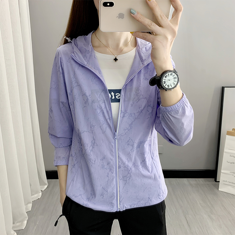 UPF50 ice silk sunscreen woman anti UV long sleeve ultra-thin elastic jacket man's skin jacket 2021 summer new