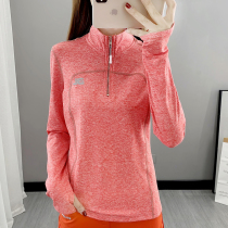 Outdoor Grip Suede Jersey Woman High Elastic Long Sleeve Speed Dry Clothing T-shirt Plus Suede Warm Sports Jacket Running Big Yard Korean version