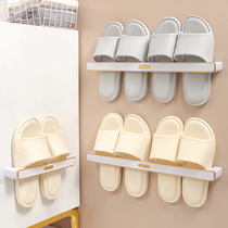Bathroom slipper rack punch-free drain wall-mounted toilet hand-washing toilet storage Shoe storage artifact