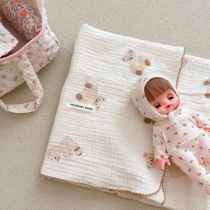 Cute bear 3 floor gauze cover newborn baby carpet kindergarten baby summer air conditioning blanket childrens bath towel