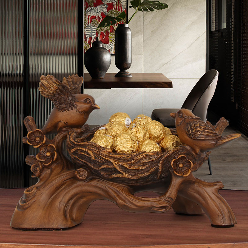 Creative key storage box candy remote control storage decoration entrance door shoe cabinet decoration magpie bird's nest retro