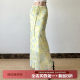 Pastoral holiday style retro floral versatile straight long skirt