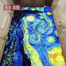 Shocking starry sky interstellar space Van Gogh 3D bathroom floor tiles KTV bathroom bar anti-slip tiles customization