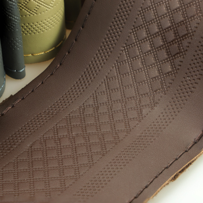 头层牛皮汽车方向盘套真皮手缝防滑车把套