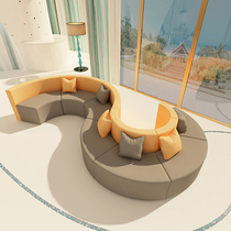 Orthopedic Hospital Training Institution Lounge Company Hall Reception Guest Room Arched Office Sofa Tea Table Combinations