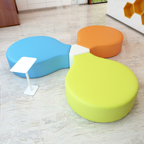 Brief Modern Mall Guest Reception Lounge Creative Profiled exhibition in talks for business office sofa stool combination
