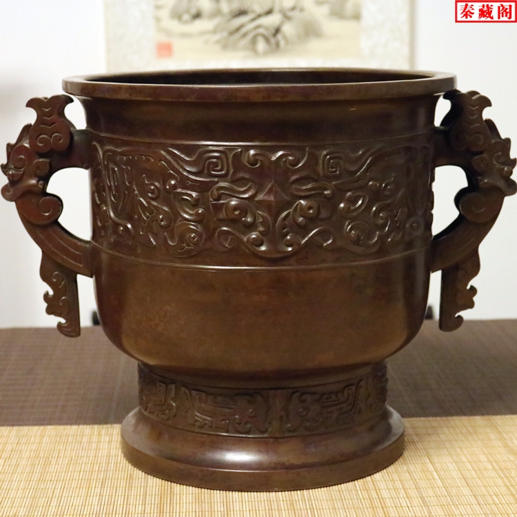 日本茶器 日本古铜精工松鹤纹铸物 日本古铜工艺，精铸松针纹，仙鹤一对， 日本手工南部铁器松鹤纹铁瓶铸铁日式复古茶具0.55L