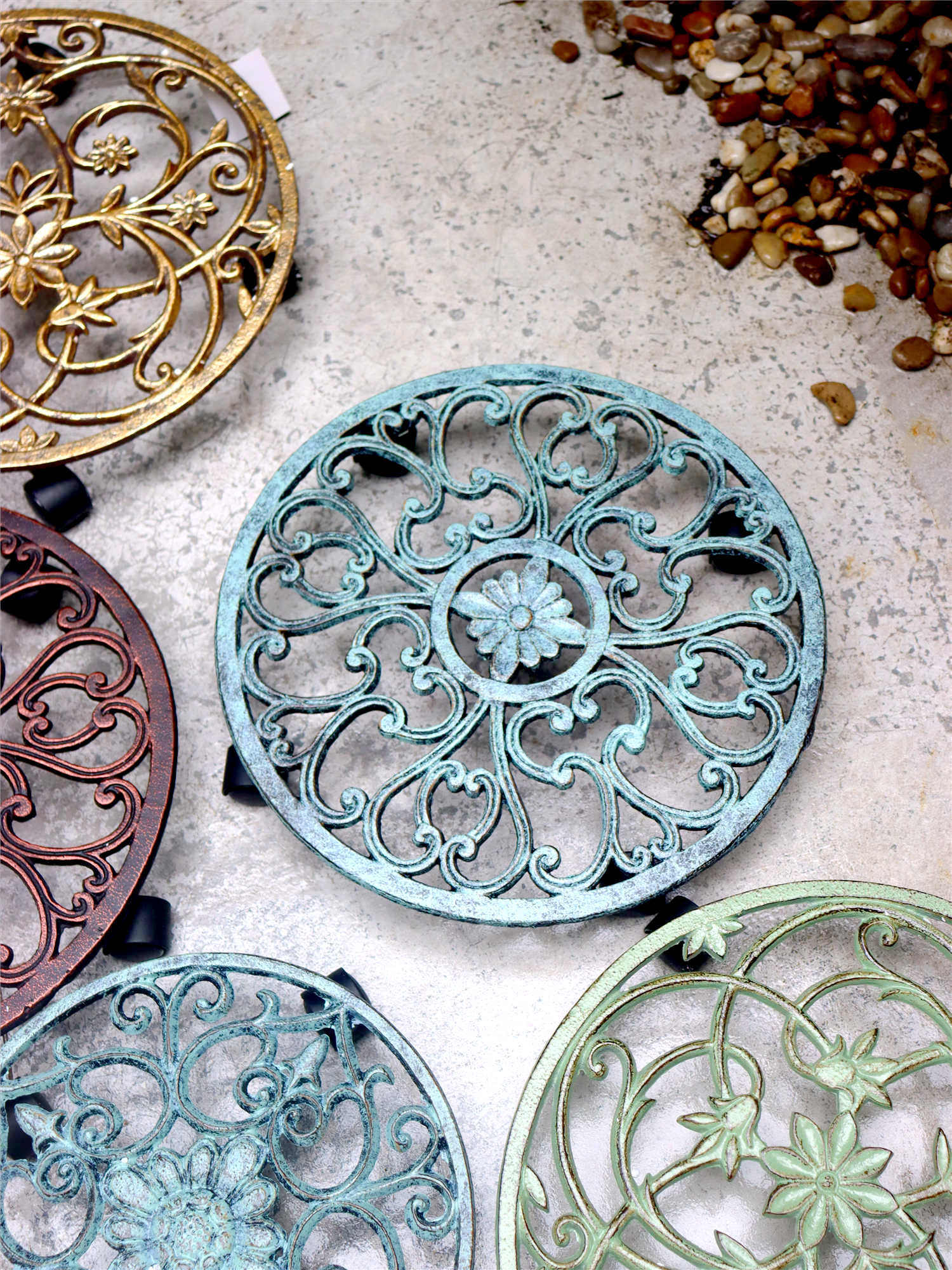 Flower basin pallet pallet outdoor courtyard iron bracket gas high-end creative decoration flower frame moving flower basin base