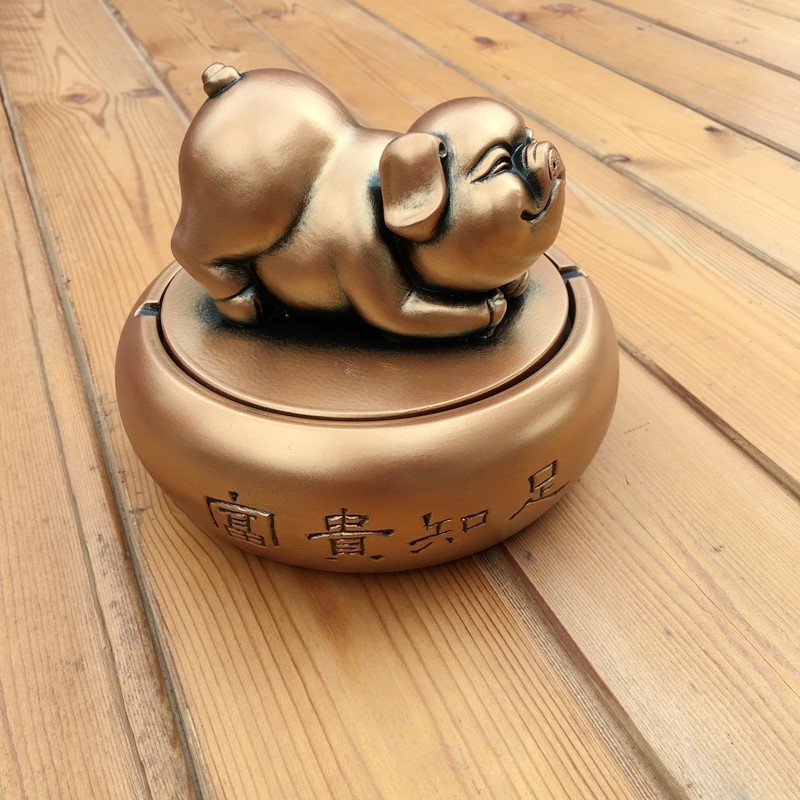 Personalized piggy home with cover large windproof soot high-end creative hall office decoration friend birthday gift