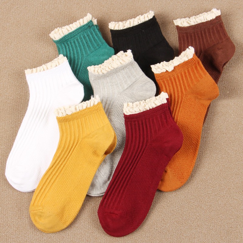 Socks for matching jeans 90% pants with low help wearing sails soft socks Summer thin women's spring summer little white shoes socks