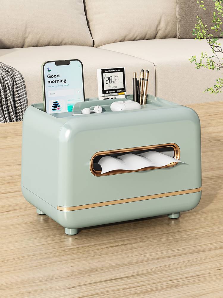 High-end atmospheric pullbox light luxury tissue box living room creative simple multi-function remote control household swing parts
