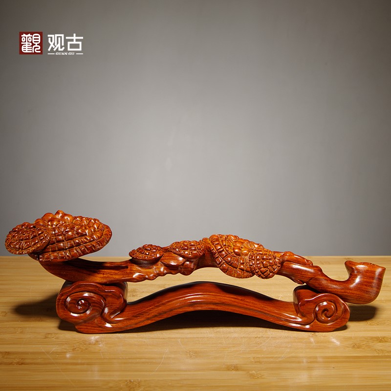 Flower Pearwood carving Gangshi piece Redwood minimal atmospheric living room masonry decoration opening gift