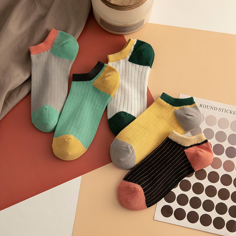 Socks Children ins Chains Short Sox Shallow Mouth South Korea Spring Breathable Season Thin of pure cotton Deodorant Lady Summer Full Cotton Invisible Socks