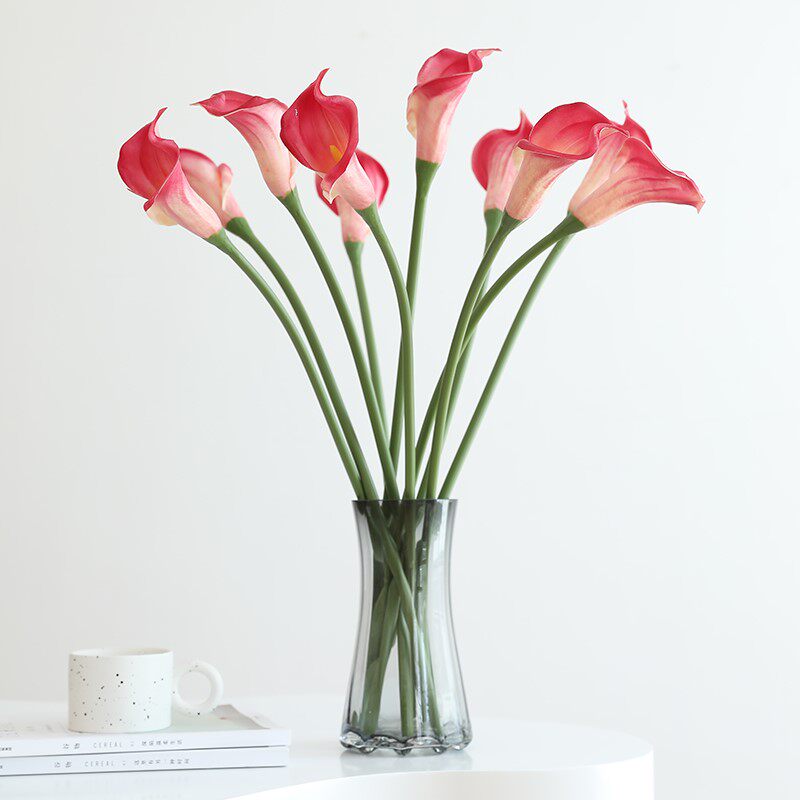 High quality pu large horseshoe lily simulation flower bouquet high-end creative living room dining room furnished purple white