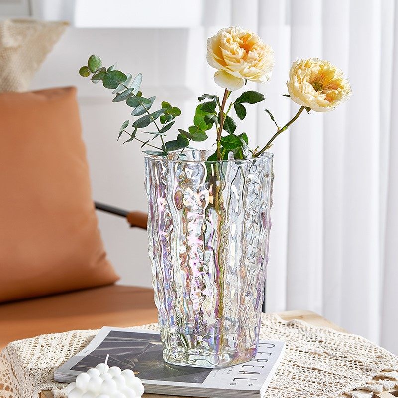 Vase fittings Nordic windglass transparent high-end creative hydro plug living room dining table light luxury high sense