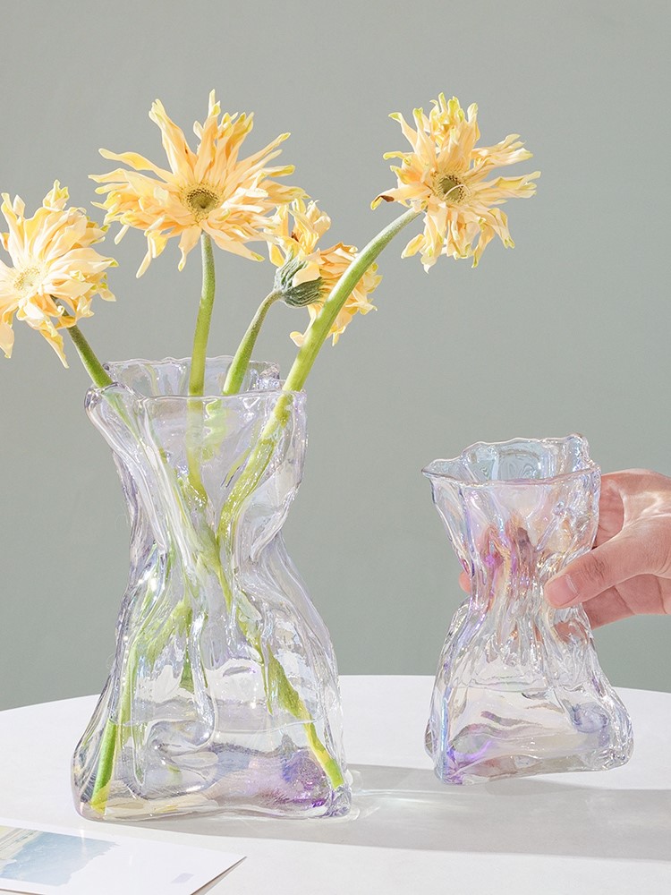 Advanced Sense Light Crush Vase Transparent Approach Atmospheric Glass Hydro Plug Fittings Nordic Style