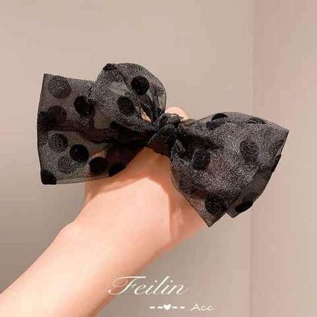 Polka-dot big bow hairpin hair accessories hair rope large intestine hair ring summer hair rope head flower jewelry Korean hair accessories rubber band