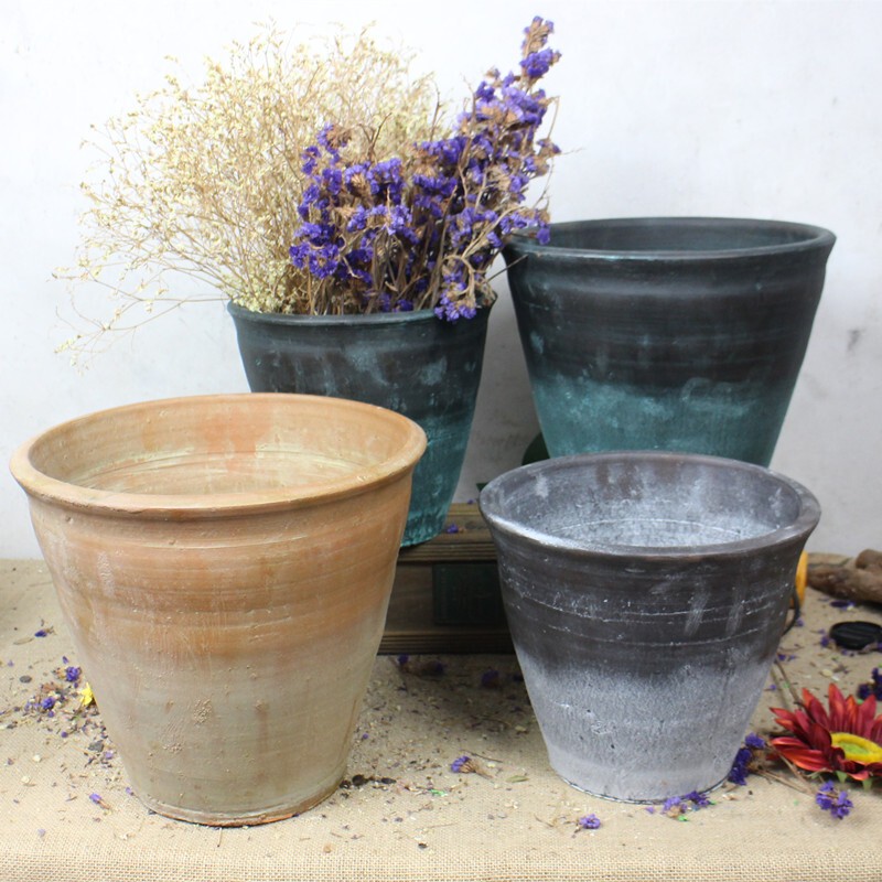 Coarse Pottery Pots, Flower Pots, Flower Vessels, Flower Vases, Vintage Breathable Earthenware Pots, Indoor and Outdoor Flower Planters