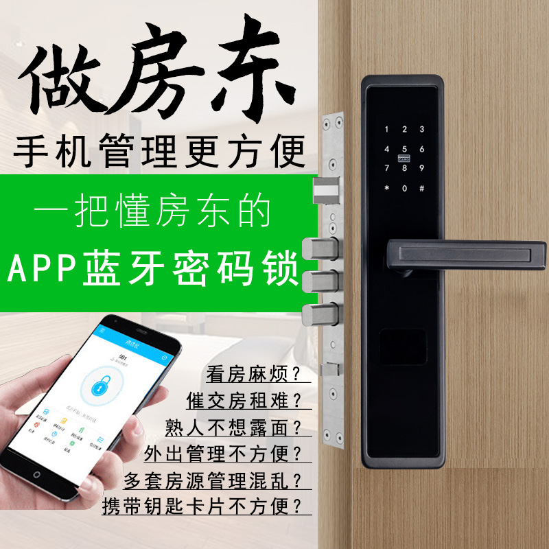 Apartment password lock homestay daily rent short-term rental smart lock anti-theft door lock app bluetooth remote graffiti pass lock