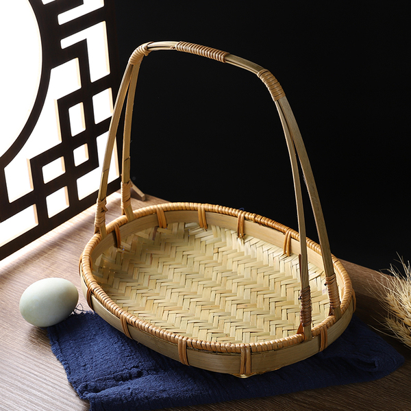 Bamboo Basket Basket Snack Basket Desktop Small Fruit Tray Tray Snack Pastry Basket Bamboo Products Fruit Basket Bamboo Basket