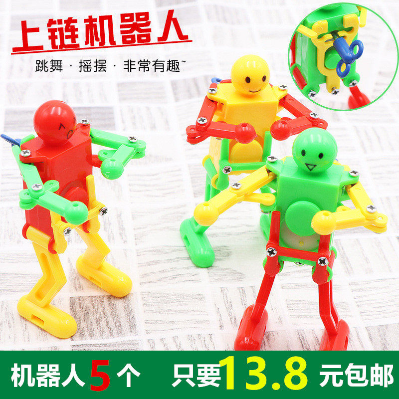 Clockwork robot creative on the litter dancing will move the little man cartoon kids baby winded boy puzzle toy