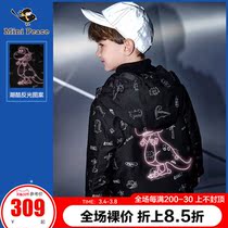 minipeace PEACEBIRD kids boys cotton clothes little dinosaur childrens fleece jacket reflective tide cool Olle