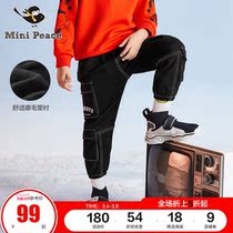 minipeace PEACEBIRD boyswear slacks childrens leggings cargo pants plus plush spring new fashion Ole