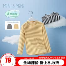 Minecae PEACEBIRD winter product boys toddlers in high neck pinstripe long sleeves bottom T-shirt handsome Ole