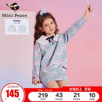 minipeace PEACEBIRD Childrens Autumn New Knitted Internet Red Girl Set Fashionable Foreign Trend S Ole