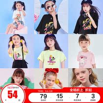 minipeace PEACEBIRD kids girls summer cherry T-shirt short sleeves loose pine bear cute parent-child outfit Ole